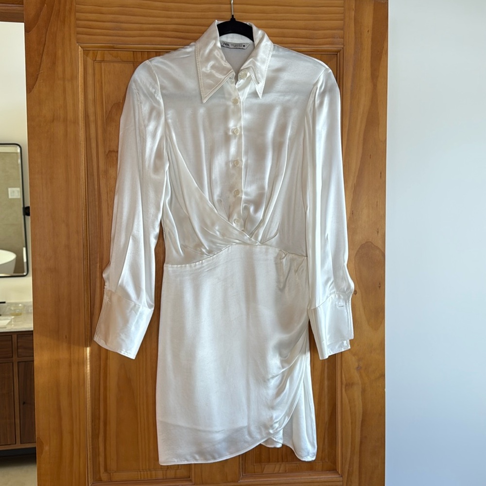 Zara Long Sleeve Shirt Mini Dress
